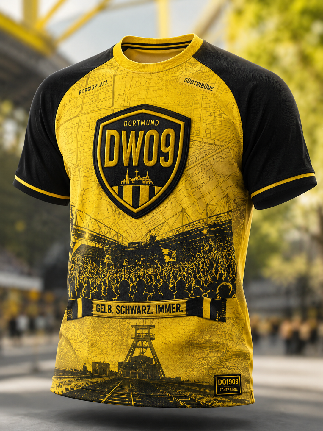Herren-T-Shirt Dortmund mit kurzen Ärmeln