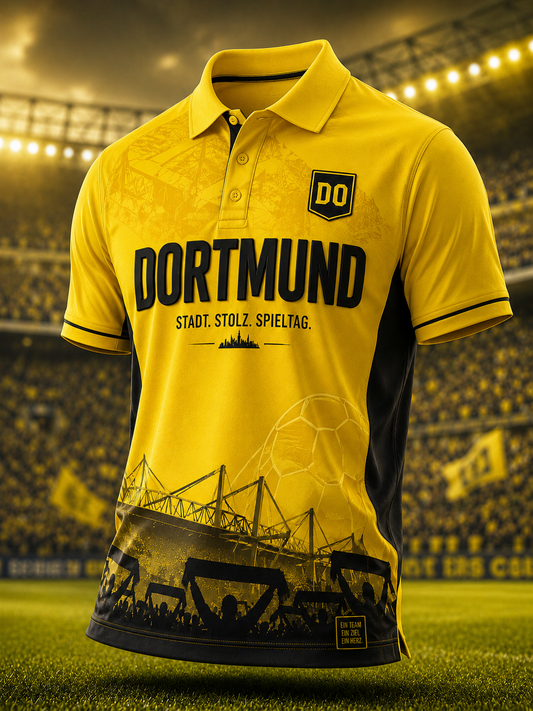 Herren-Dortmund-Hemd mit kurzen Ärmeln