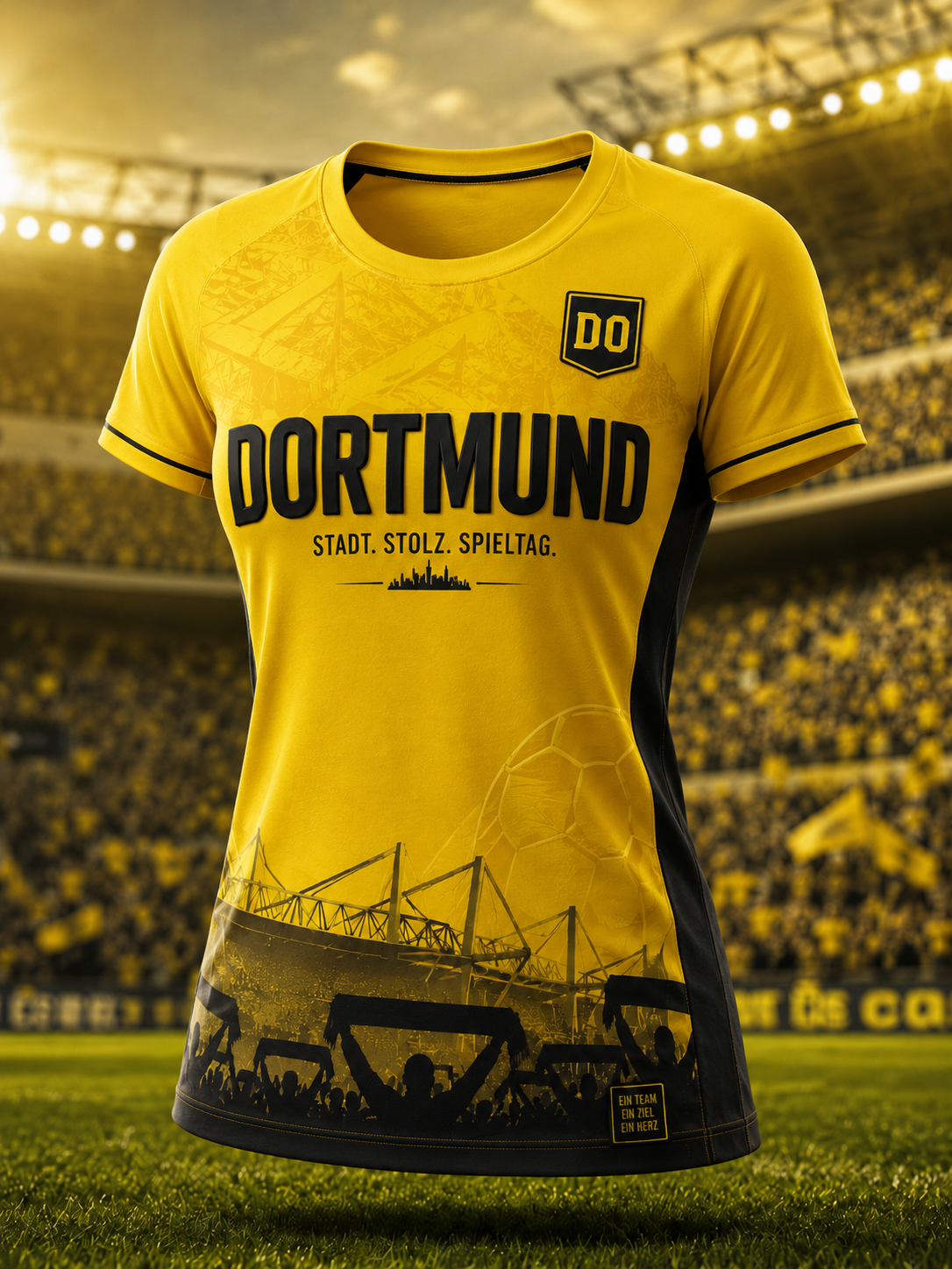 Damen-T-Shirt Dortmund mit kurzen Ärmeln