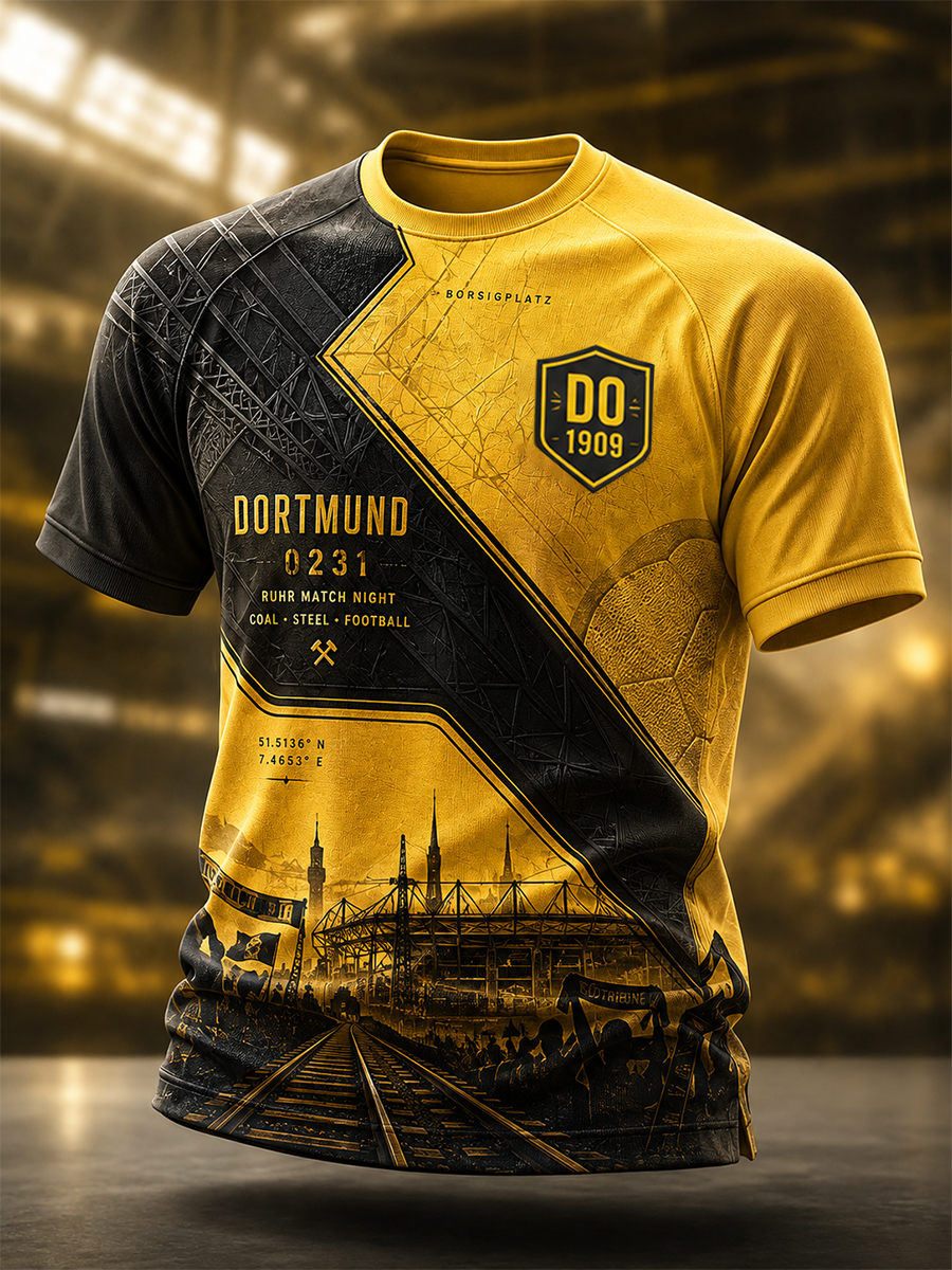 Herren-T-Shirt Dortmund mit kurzen Ärmeln