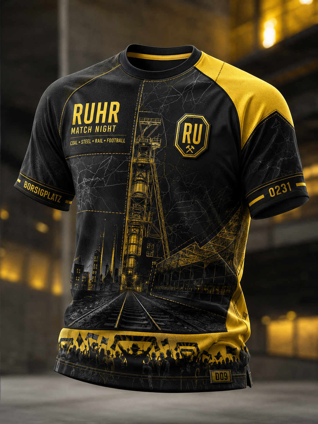 Herren-T-Shirt Dortmund mit kurzen Ärmeln