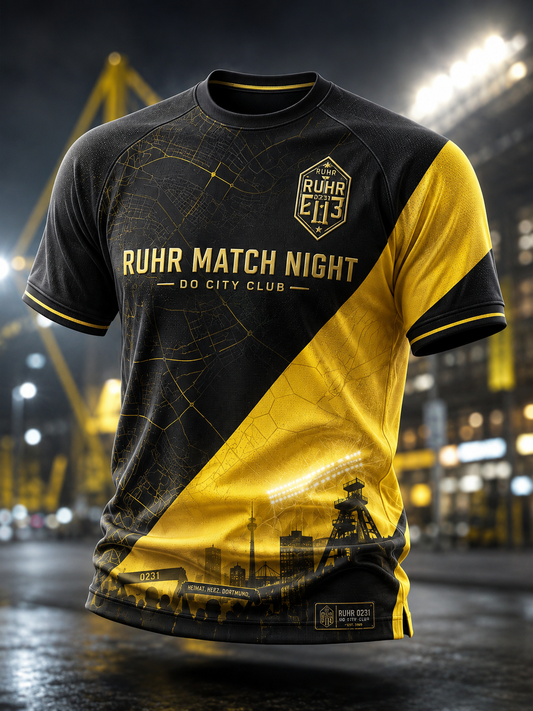 Herren-T-Shirt Dortmund mit kurzen Ärmeln