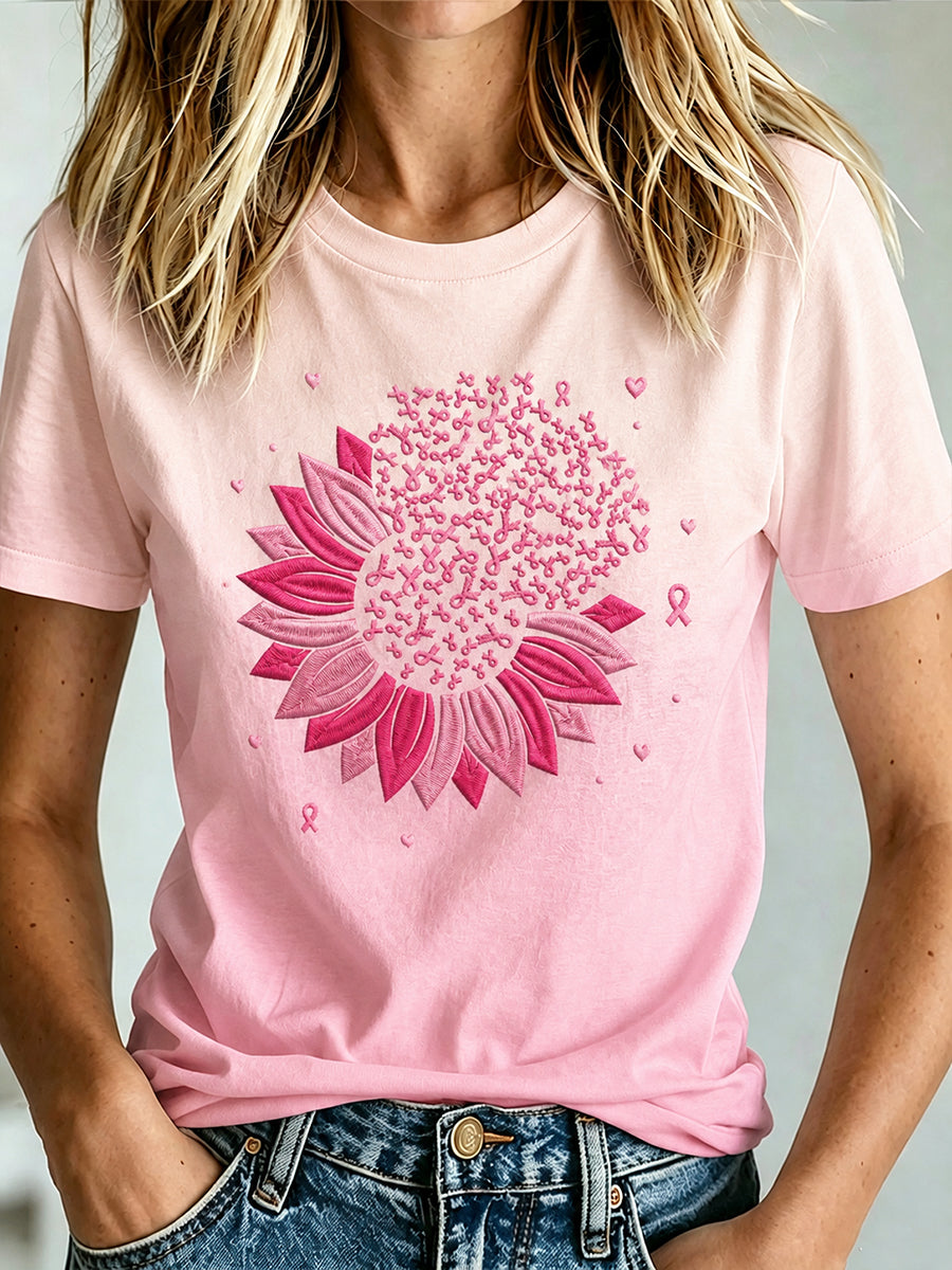 T-Shirt mit Aufdruck zur Brustkrebsaufklärung für Frauen