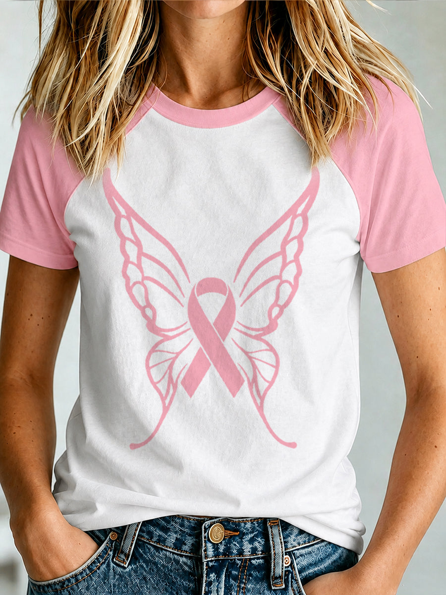 T-Shirt mit Aufdruck zur Brustkrebsaufklärung für Frauen