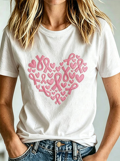 T-Shirt mit Aufdruck zur Brustkrebsaufklärung für Frauen