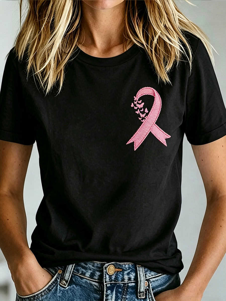 T-Shirt mit Aufdruck zur Brustkrebsaufklärung für Frauen