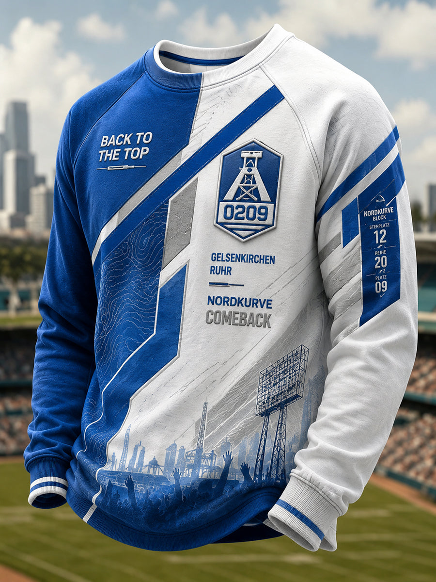 Herren-Schalke-T-Shirt mit langen Ärmeln