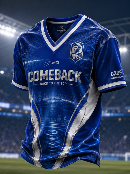 Herren-Schalke-V-Ausschnitt-T-Shirt