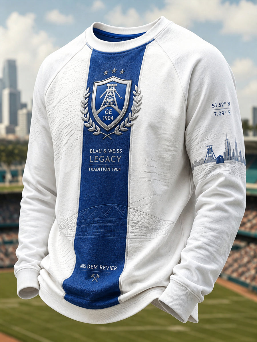 Herren-Schalke-T-Shirt mit langen Ärmeln
