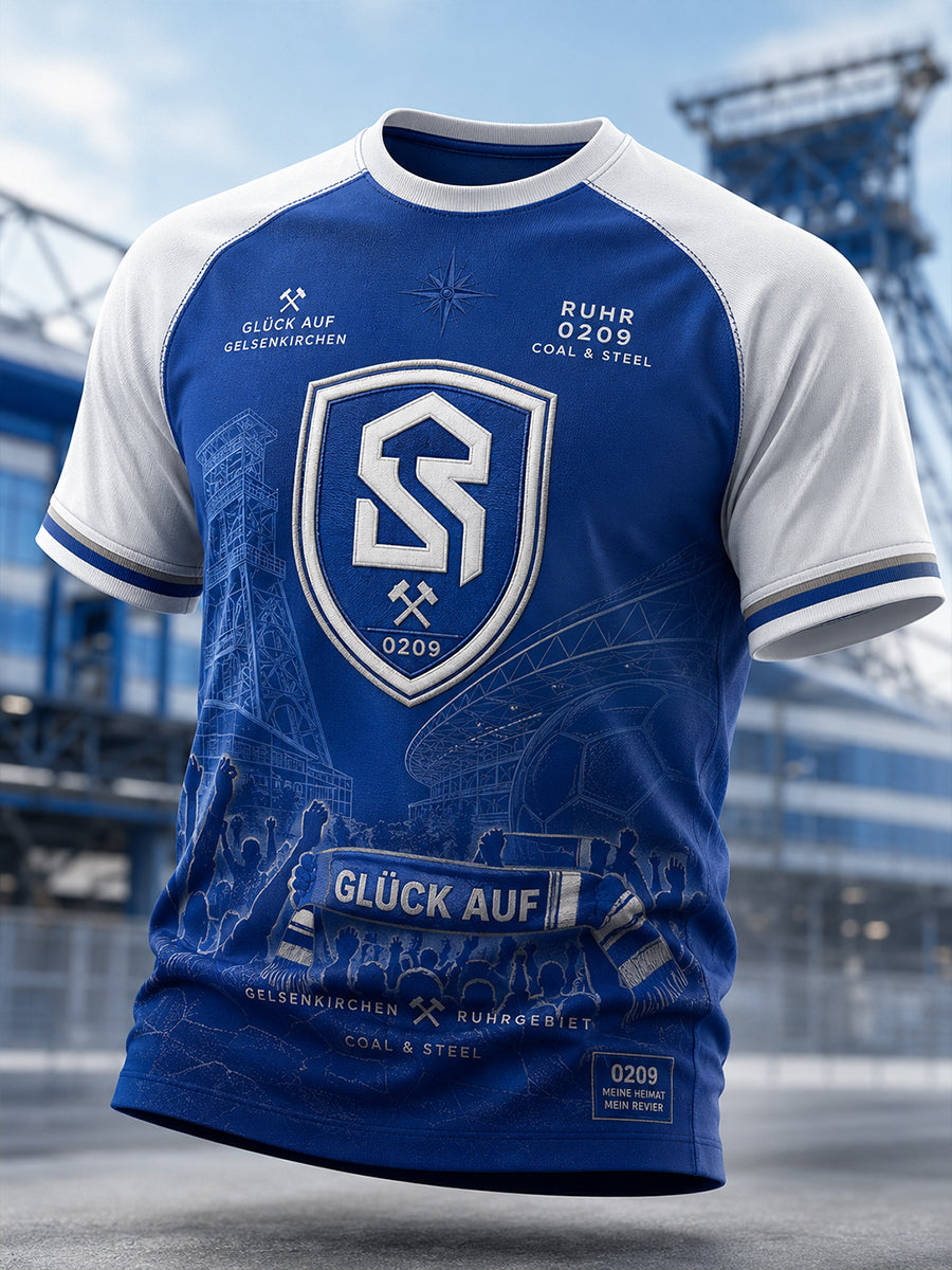 Herren-Schalke-T-Shirt mit kurzen Ärmeln