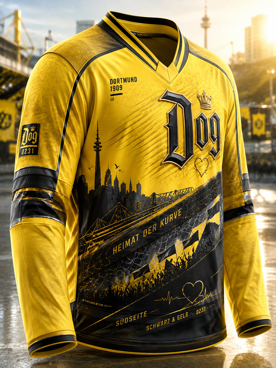 Herren-Dortmund-T-Shirt mit langen Ärmeln