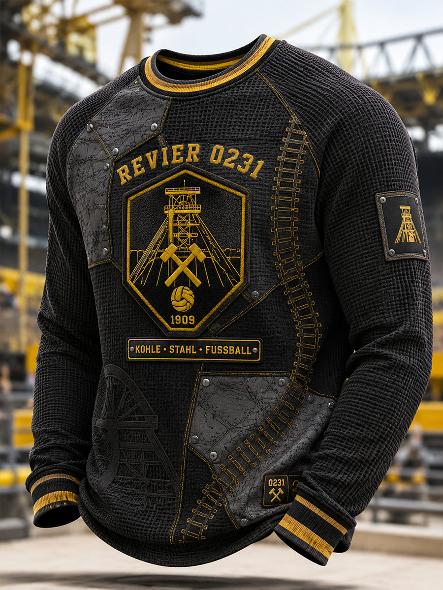 Herren-Dortmund-Waffel-Longsleeve-T-Shirt