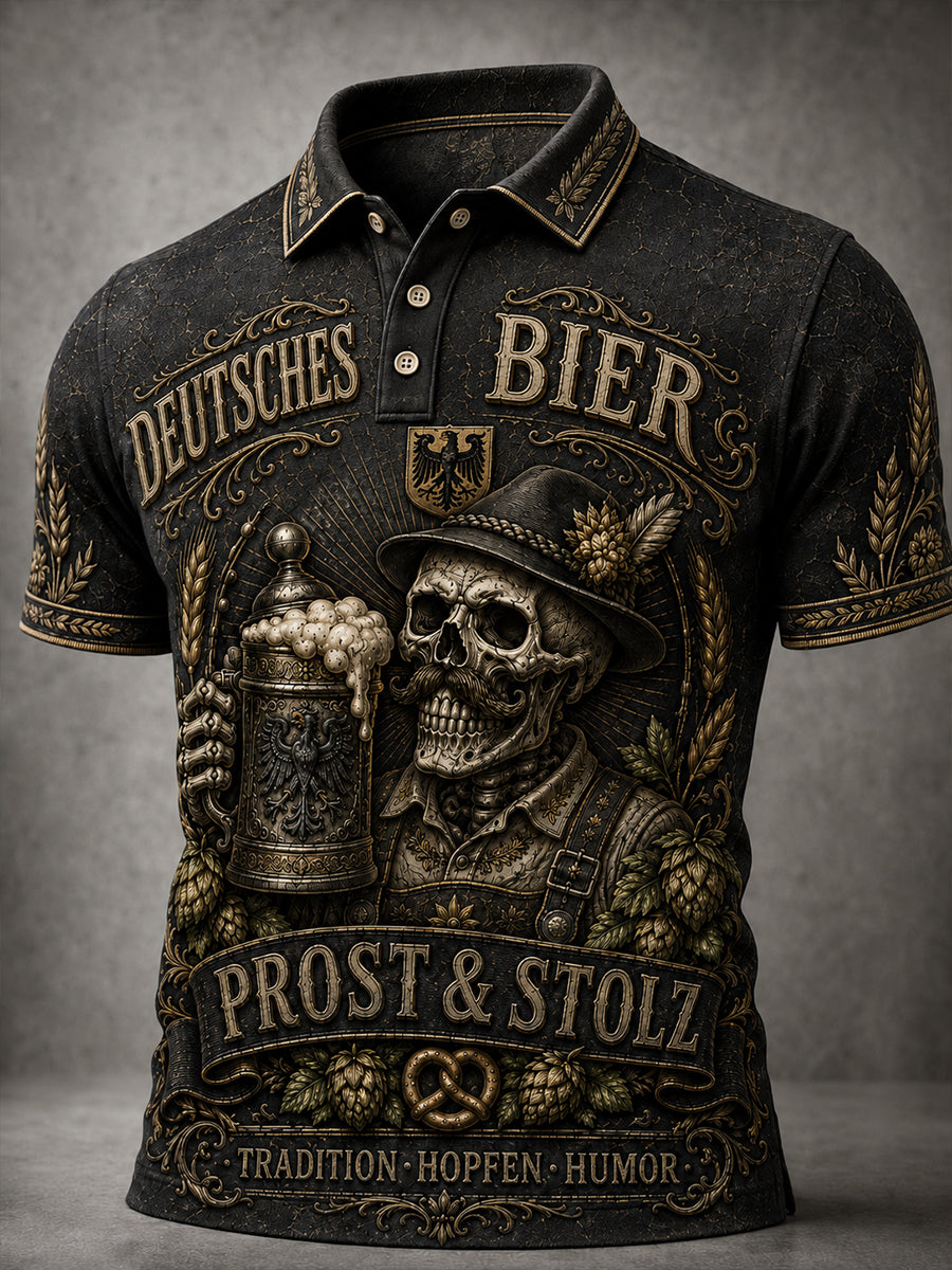 Herren-Shirt mit humorvollem Spruch und kurzen Ärmeln
