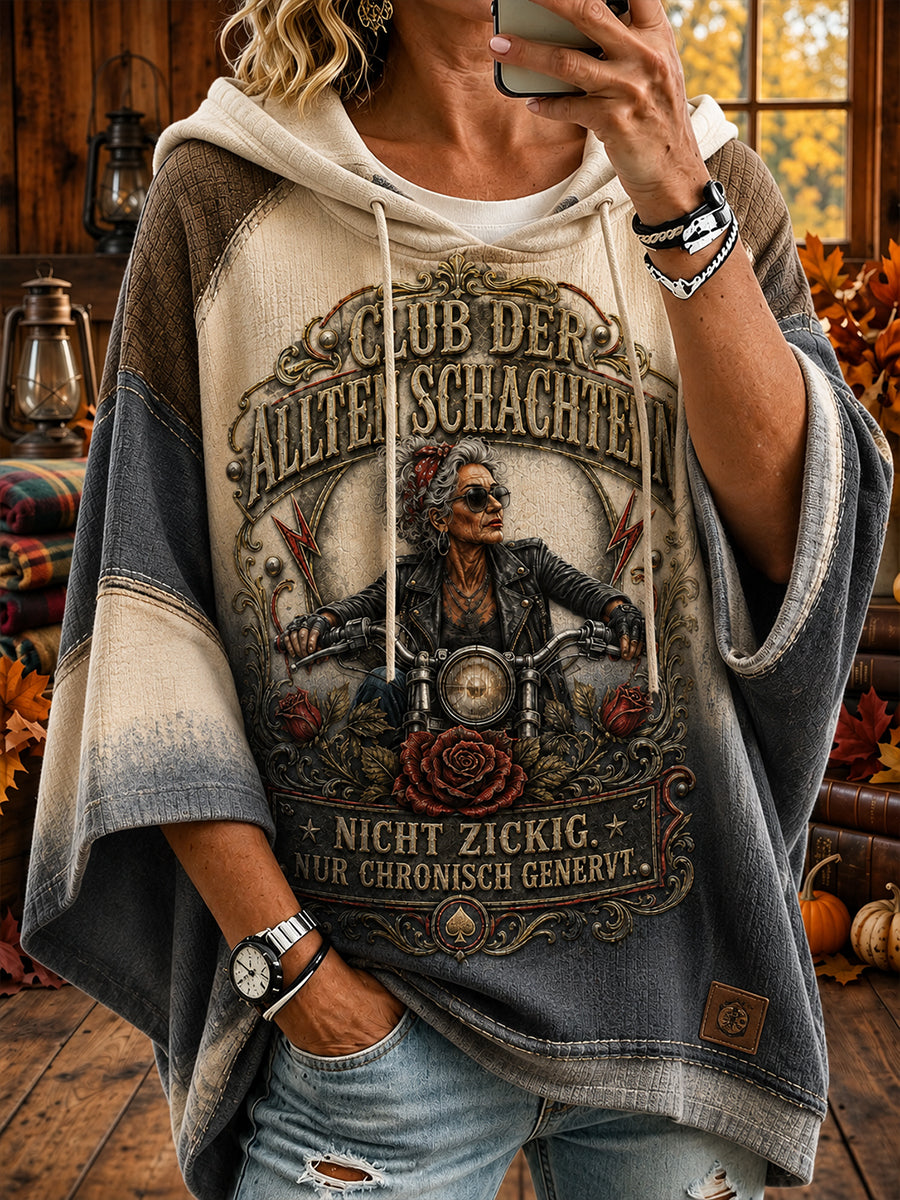 Frauen-Hoodie mit humorvollem Slogan und kurzen Ärmeln