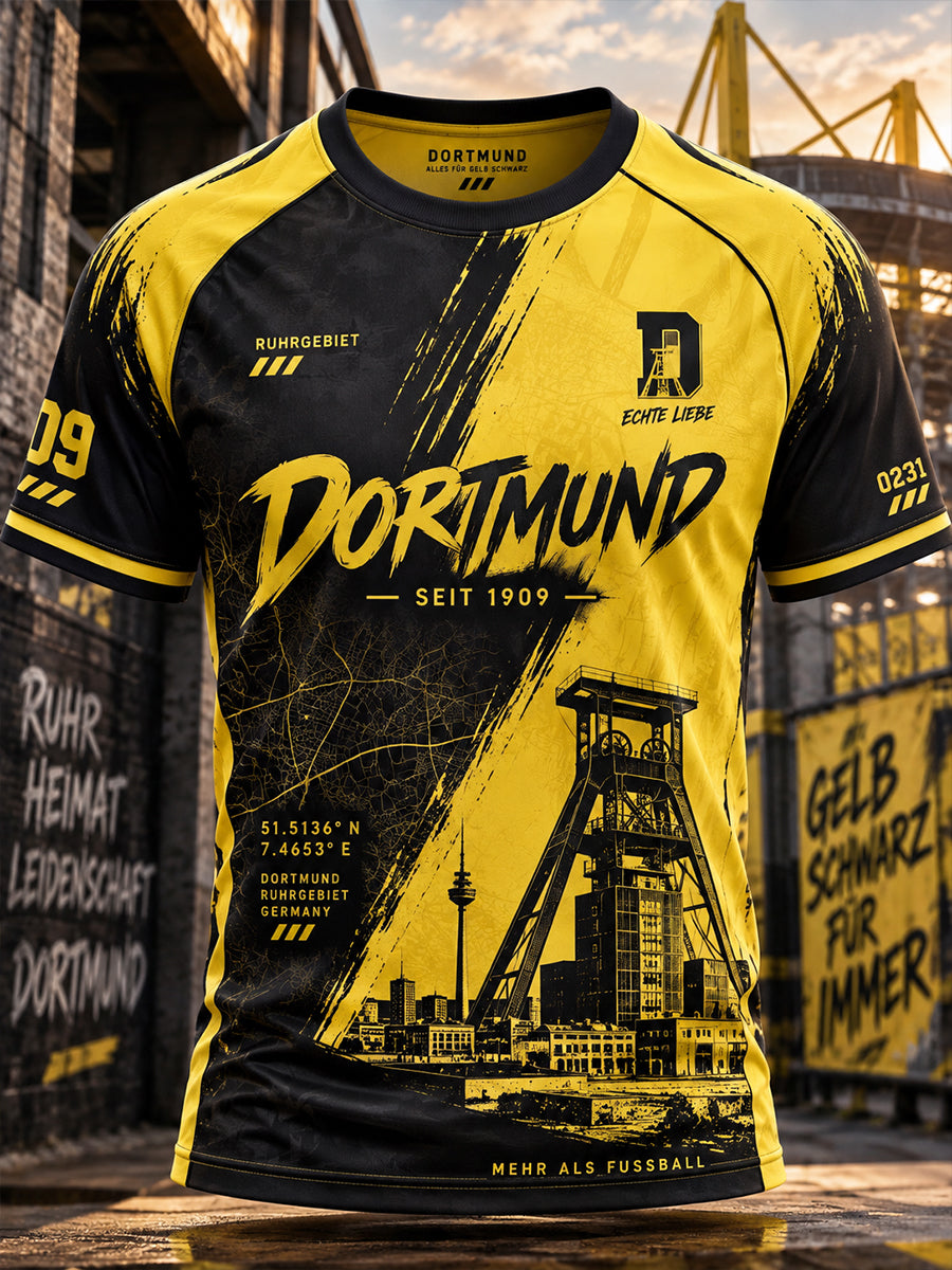 Herren-T-Shirt Dortmund mit kurzen Ärmeln