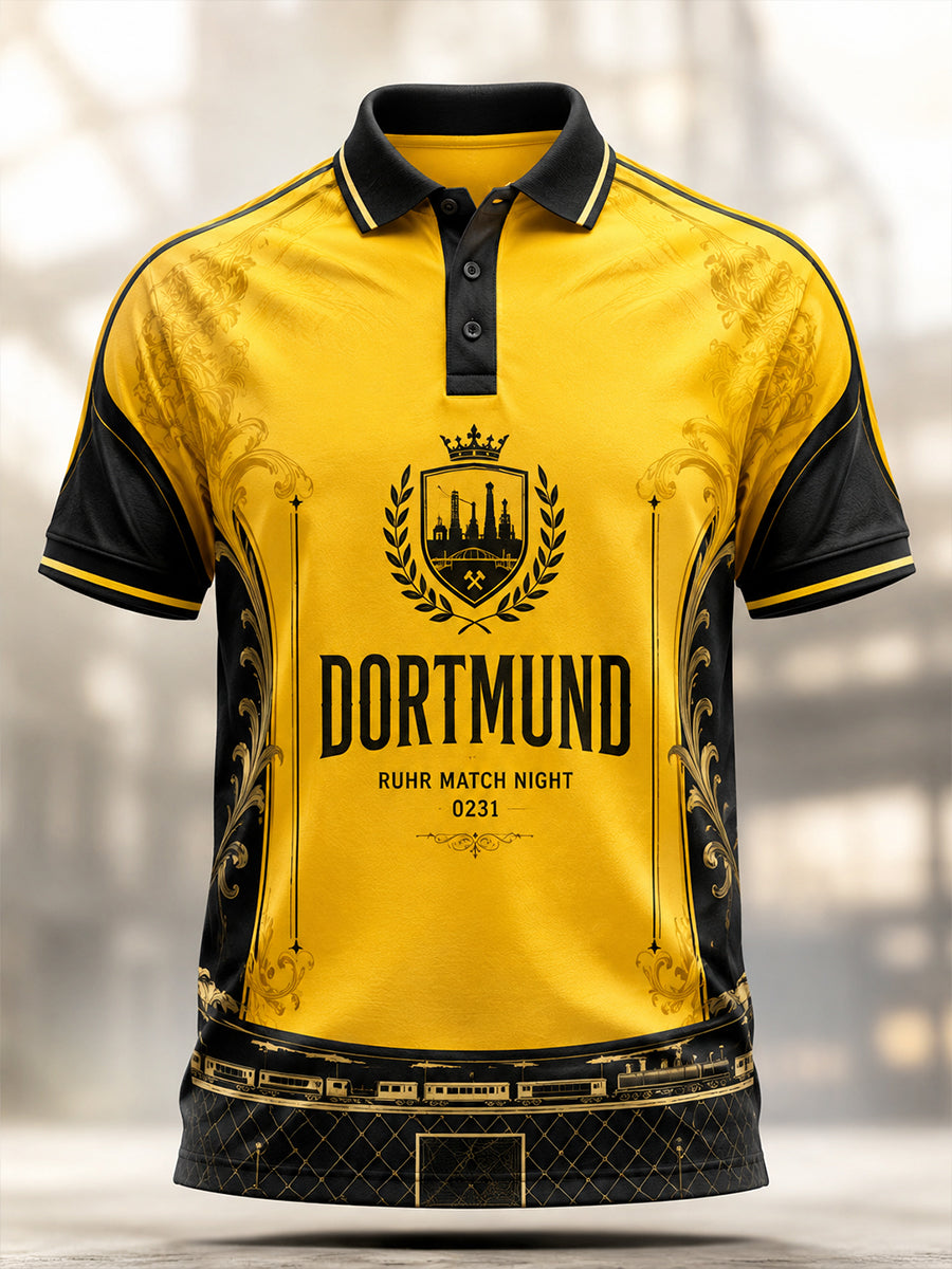 Herren-Dortmund-Hemd mit kurzen Ärmeln