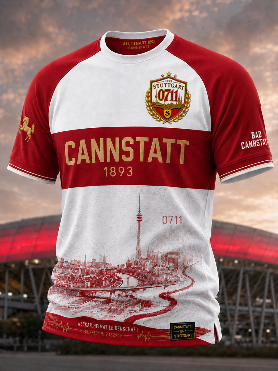 Herren-VfB-Stuttgart-T-Shirt mit kurzen Ärmeln