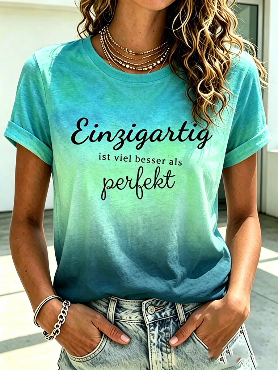 Frauen-T-Shirt mit witzigem deutschen Slogan-Print