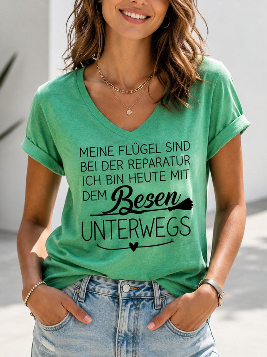 Frauen-T-Shirt mit witzigem deutschen Slogan-Print