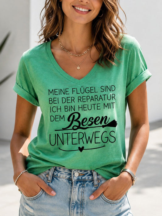 Frauen-T-Shirt mit witzigem deutschen Slogan-Print