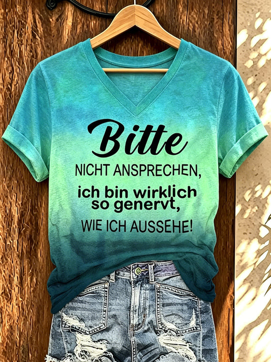 Frauen-T-Shirt mit witzigem deutschen Slogan-Print