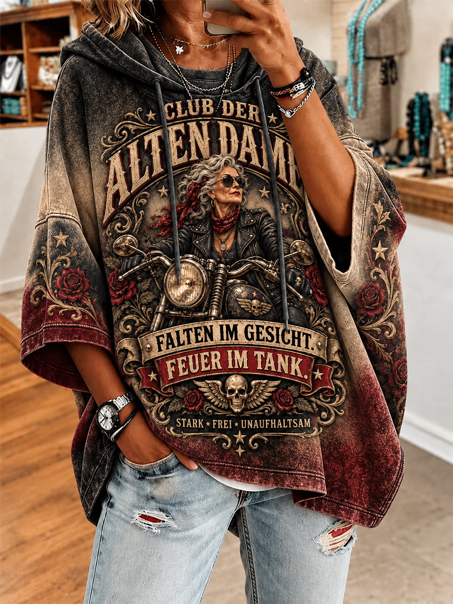Frauen-Hoodie mit humorvollem Slogan und kurzen Ärmeln