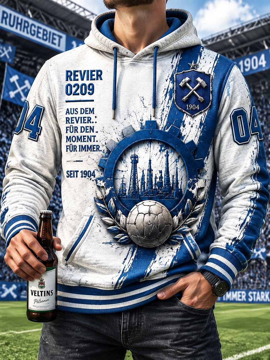 Herren Deutsch Schalke 04 Fußball-bedrucktes lässiges Kapuzen-Sweatshirt