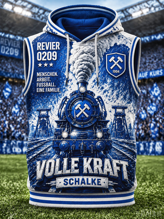 Herren Deutsch Schalke 04 Fußball-bedruckte lässige und stilvolle Kapuzen weste