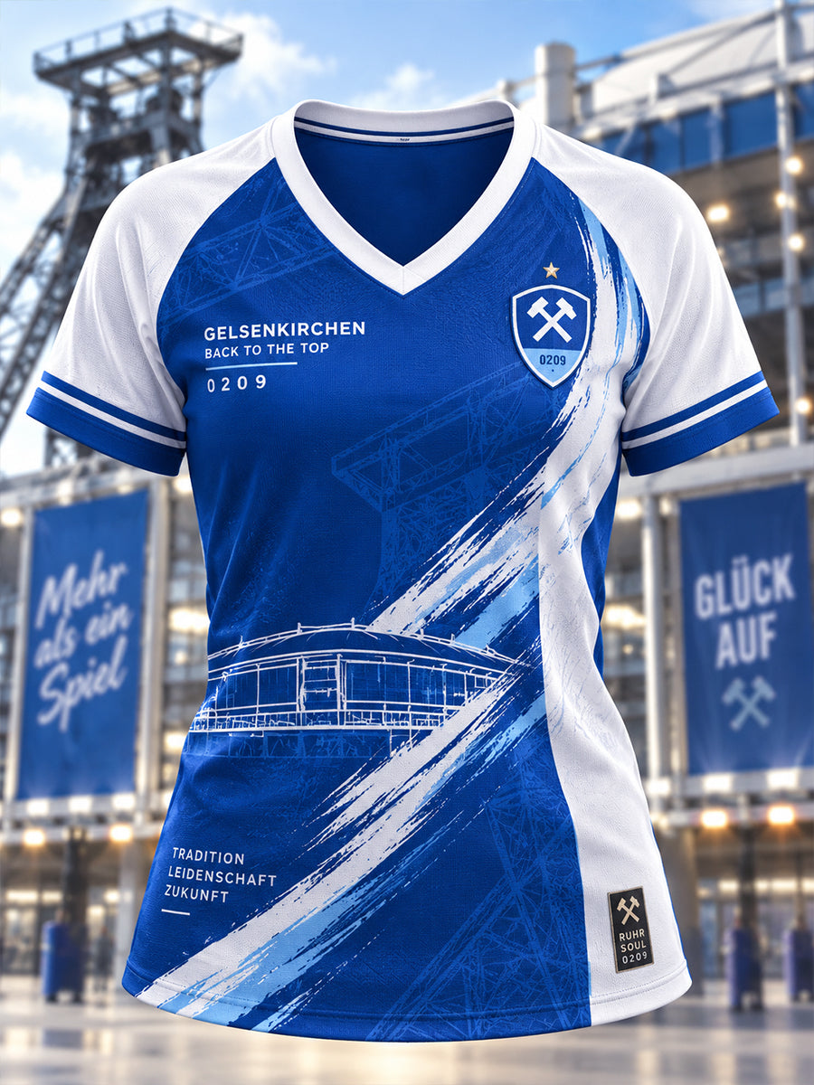Damen-Schalke-V-Ausschnitt-Off‑Shoulder‑Kurzarm‑T‑Shirt