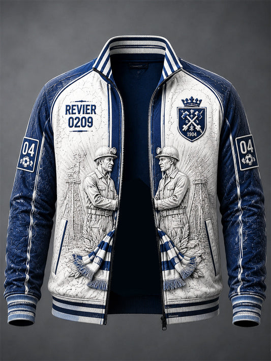 Herren Deutsche Schalke 04 Fußball-bedruckte Freizeit-Mode Zip-Up-Jacke