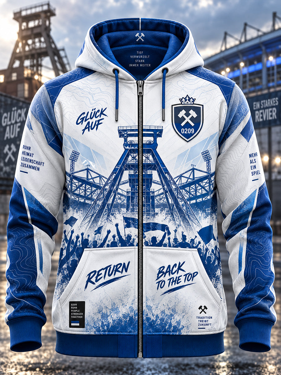 Herren-Schalke-Hoodie mit Reißverschluss