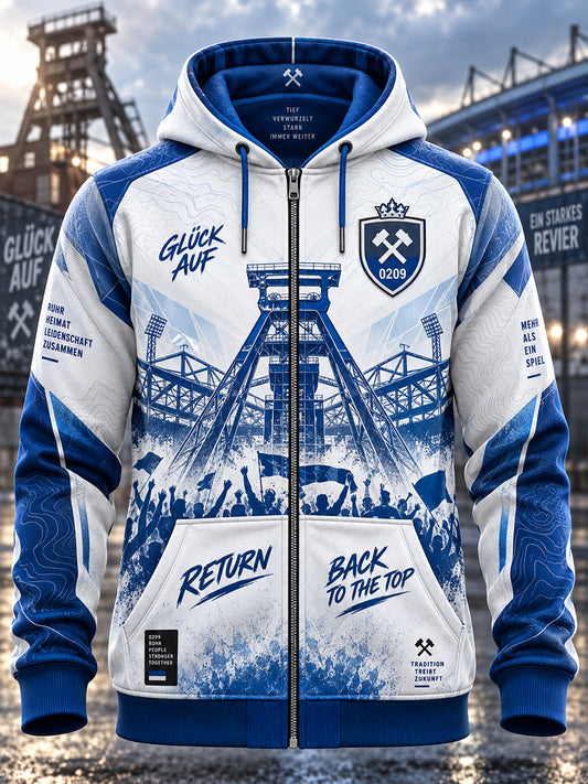 Herren-Schalke-Hoodie mit Reißverschluss