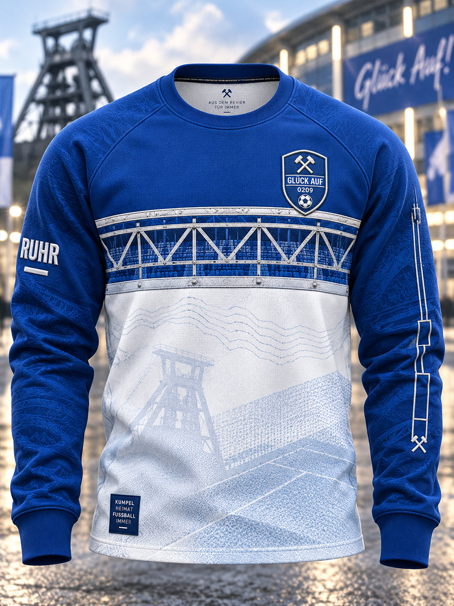 Herren-Schalke-T-Shirt mit langen Ärmeln