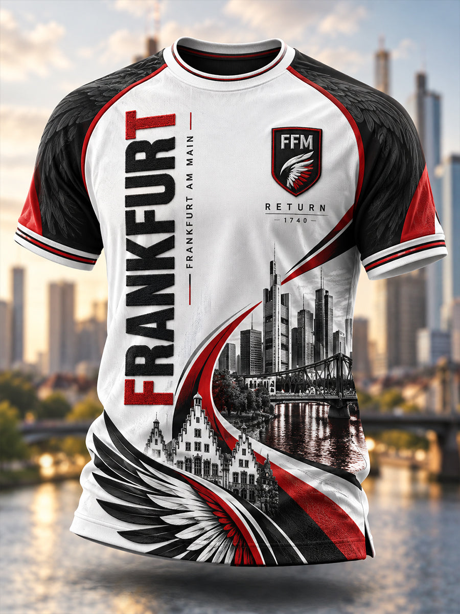 Herren-Eintracht-Frankfurt-T-Shirt mit kurzen Ärmeln