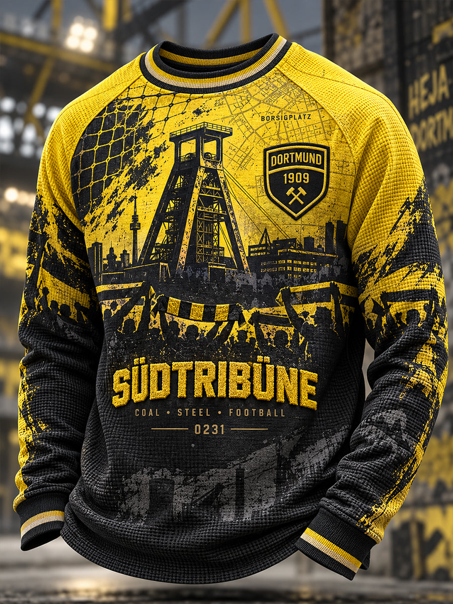 Herren-Dortmund-Waffel-Longsleeve-T-Shirt