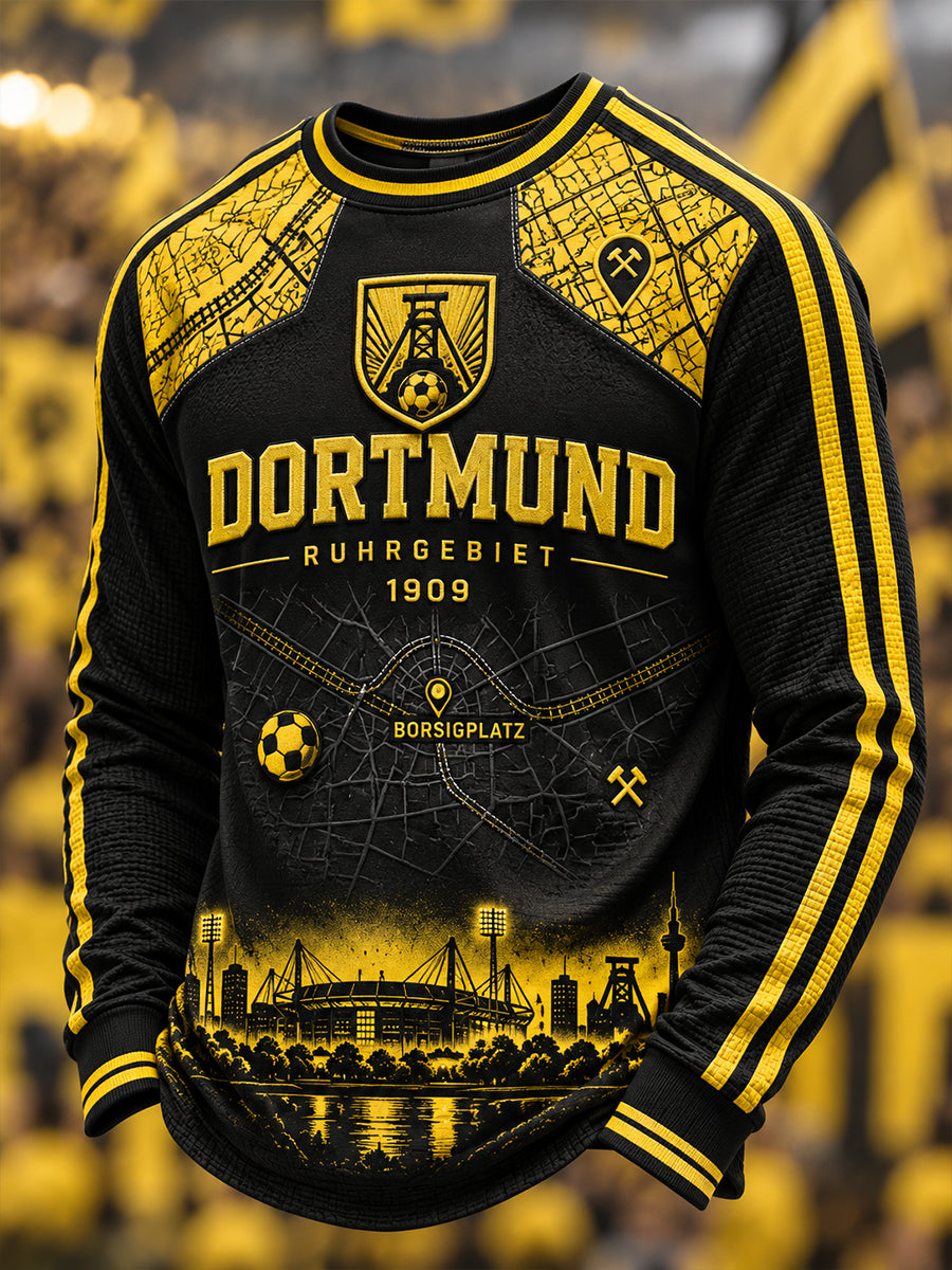 Herren-Dortmund-Waffel-Longsleeve-T-Shirt