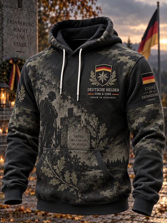 Herren-Kapuzenpullover mit langen Ärmeln und Aufdruck zum Gedenken an die Veteranen