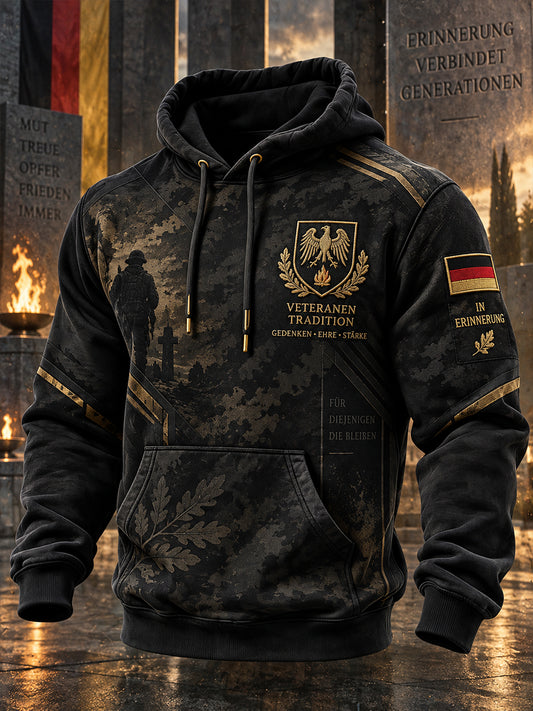 Herren-Kapuzenpullover mit langen Ärmeln und Aufdruck zum Gedenken an die Veteranen