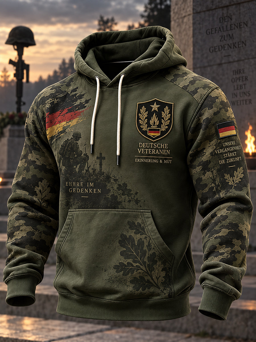 Herren-Kapuzenpullover mit langen Ärmeln und Aufdruck zum Gedenken an die Veteranen
