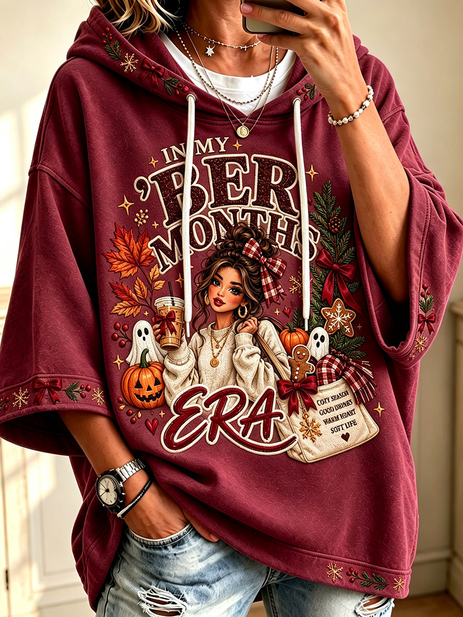 Damen Vintage in meinen Monaten Druck bequemer Hoodie