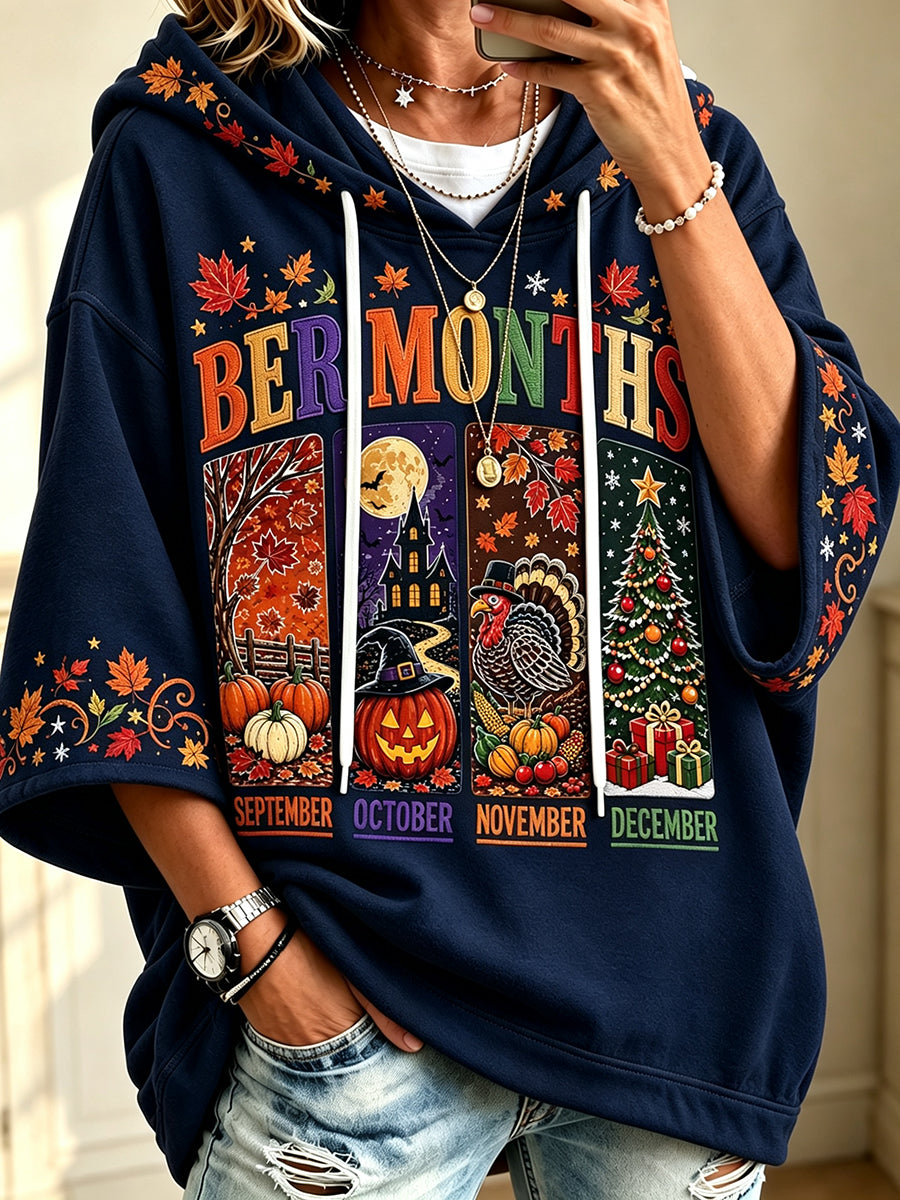 Damen-Vintage-Kapuzenpullover mit dem Aufdruck „Ich bin bereit für die ‚ber-Monate“ – bequem und stylisch