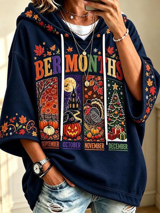 Damen-Vintage-Kapuzenpullover mit dem Aufdruck „Ich bin bereit für die ‚ber-Monate“ – bequem und stylisch