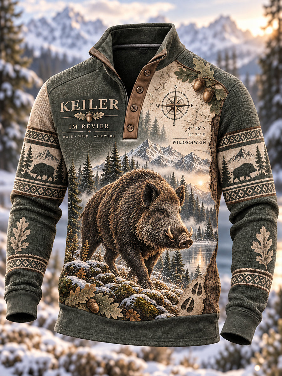 Herren-T-Shirt mit Langarm zur deutschen Jagdsaison