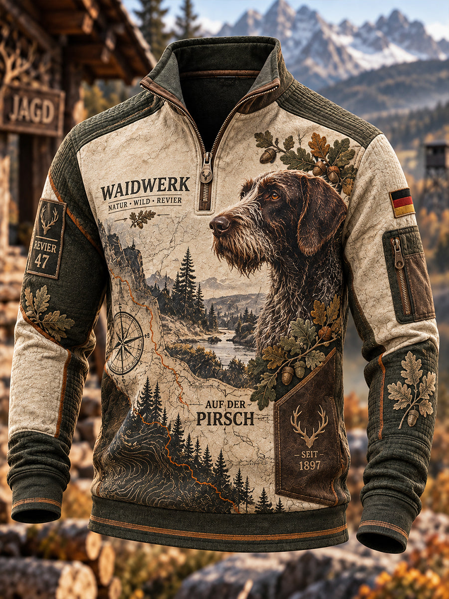 Herren-T-Shirt mit Langarm zur deutschen Jagdsaison