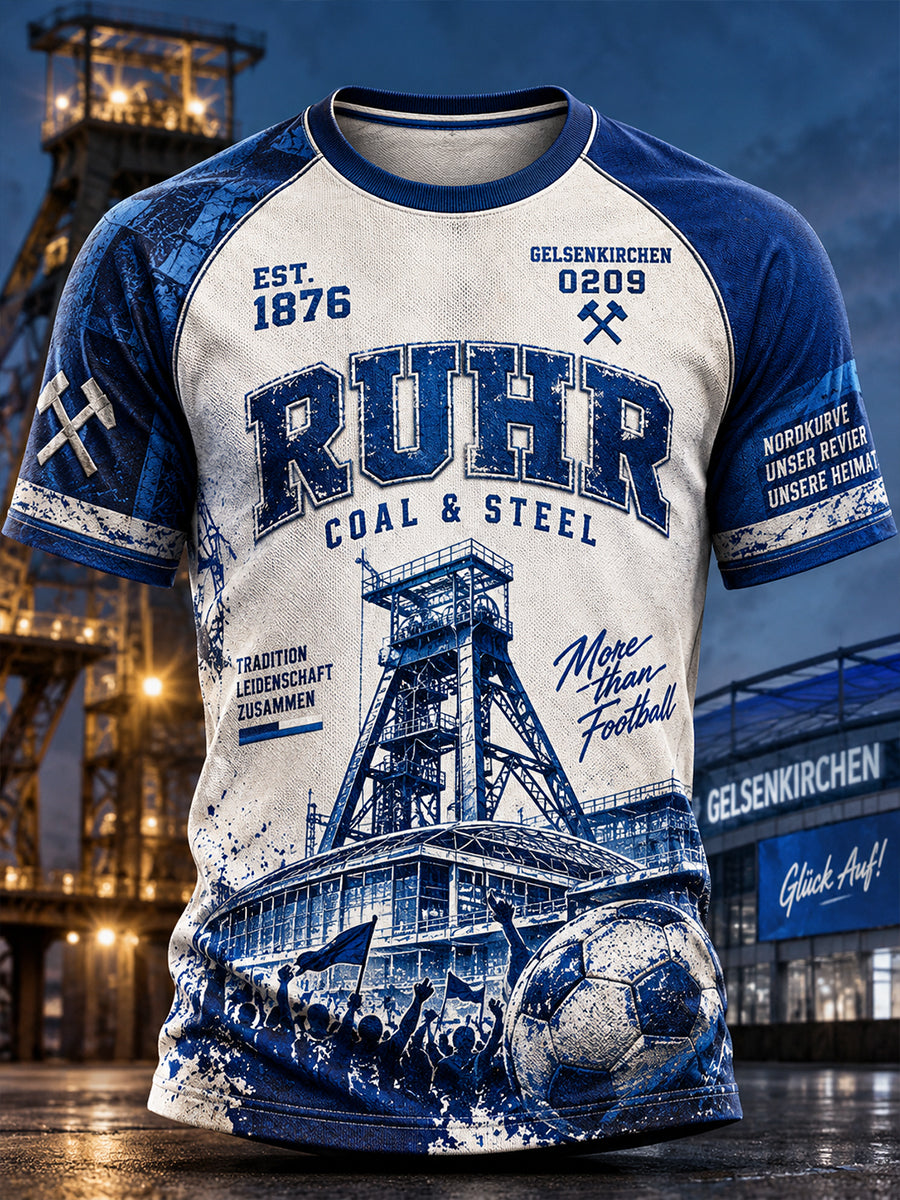Herren-Schalke-T-Shirt mit kurzen Ärmeln