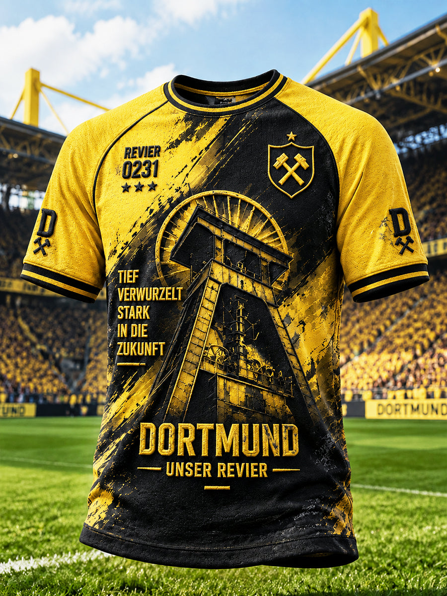Herren Borussia Dortmund Fußball druck Casual T-Shirt