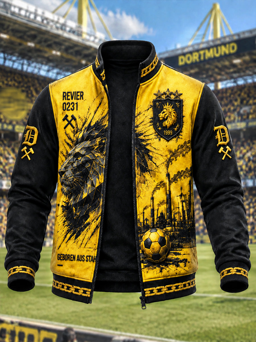 Herren bundes liga Borussia Dortmund Fußball-bedruckte Freizeit jacke mit Reiß verschluss