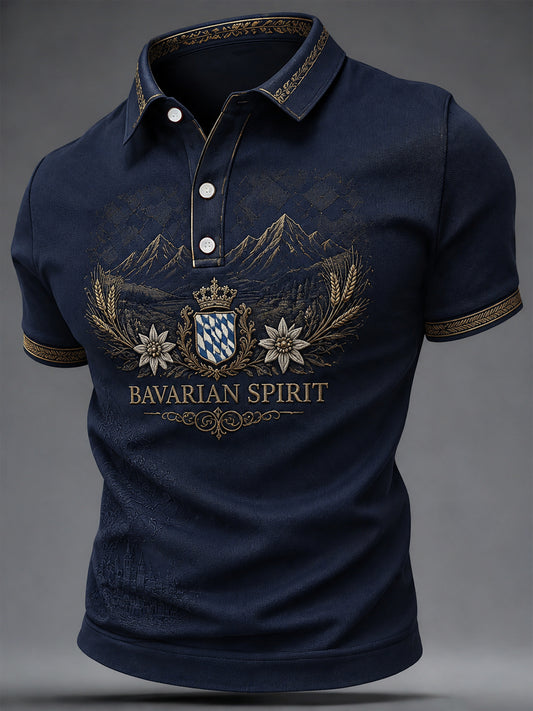 Herren-Deutsch-Bayerischer-Print-Lässiges-Oberteil