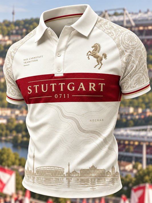 Herren-Kunstdruck-Poloshirt