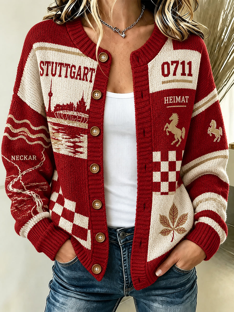 Damen-Strickjacke im Cardigan-Stil von VfB Stuttgart